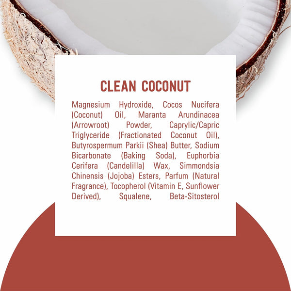 Schmidt'S Aluminum-Free Vegan Deodorant Clean Coconut for Women and Men, with 24 Hour Odor Protection, Natural Ingredients, Cruelty-Free, 2.65 Oz