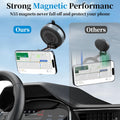 Plusacc Vacuum Magnetic Phone Holder for Car - Suction Cup Phone Mount 360Â° Rotatable Foldable Portable Strong Magnet Stand for Iphone 16/15/14/13