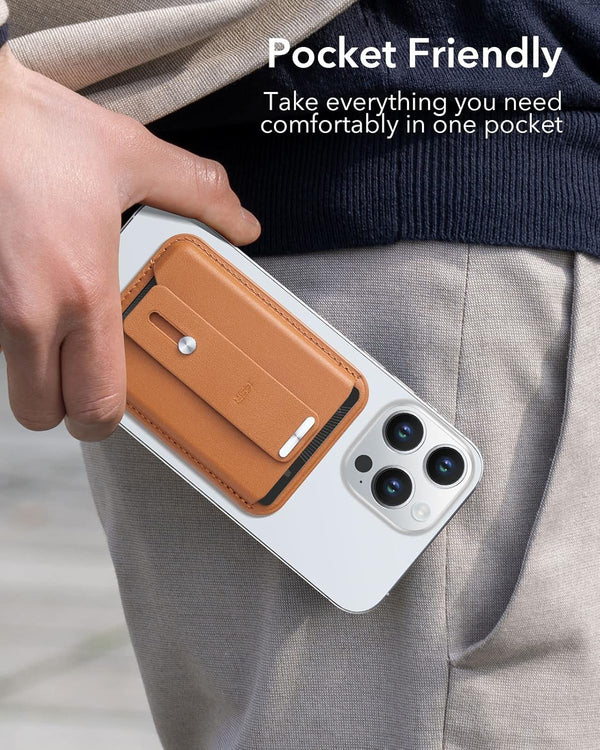 ESR for Magsafe Wallet, Iphone Wallet with 5-Card Holder, Secure-Grip Finger Loop, Magnetic Card Holder for Iphone 15/14/13/12 Series, Not for