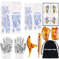 Reflexology Socks with Gloves Tools Set, Foot Massager Socks with 4Pc Massage Tool, Socks with Trigger Point Massage Tool, Socks Suitable for Men