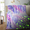 Unicorn Glow in the Dark Blanket for Girls/Kids Age 3-12, Soft Fleece Throw - 40"X60