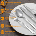 24 Pcs Silverware Set with Steak Knives Service for 4,Stainless Steel Flatware Set,Mirror Polished Cutlery Utensil Set,Home Kitchen Eating
