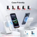 Wireless Charging Station with 20W USB C Adapter, 3 in 1 Magnetic Foldable Travel Charger Stand for Iphone 16 15 14 13 12 Series, Compatible with