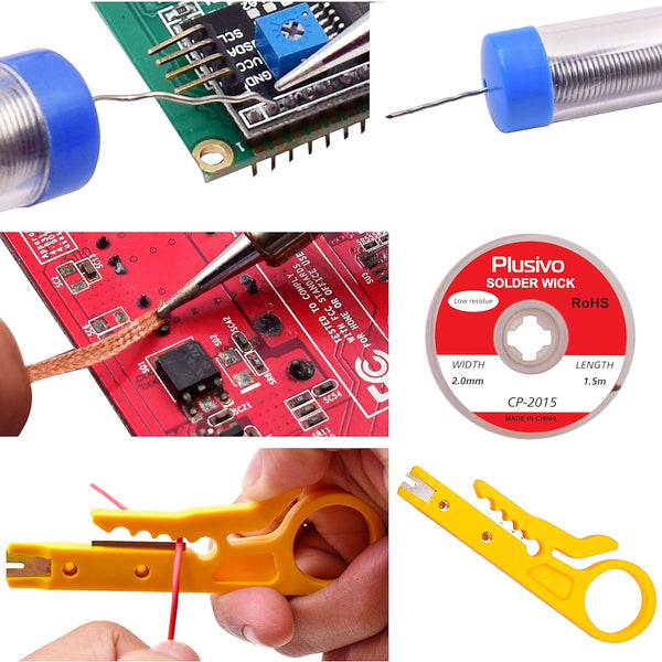 Soldering Iron Kit, 60W Soldering Iron, 5 Soldering Iron Tips, 21-In-1 Adjustable Temperature, Solder Wire, Stand, Desoldering Pump, Soldering