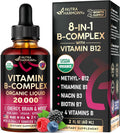 USDA Organic Vitamin B-Complex B5 Pantothenic Acid | B12 Methylcobalamin | B1 Thiamine | B6 Pyridoxine | B7 Biotin | B9 Folic | B3 Niacinamide - B