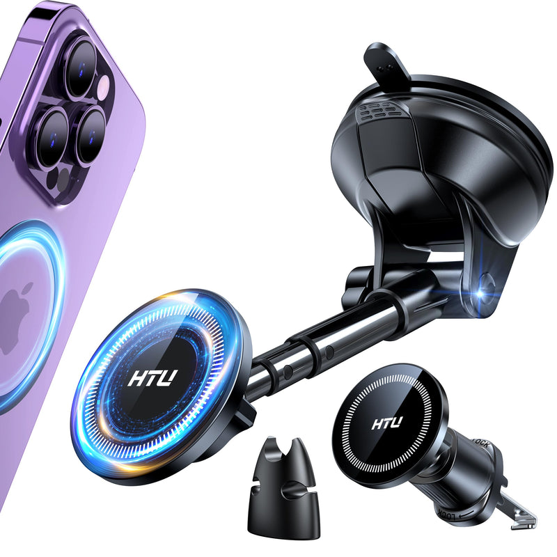 2025 Upgraded for Magsafe Car Mount [80LBS Strongest Suction & Military-Grade] Powerful Magnetic Cell Phone Holder for Car Dashboard Windshield