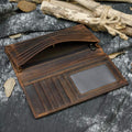 Genuine Leather Long Wallet for Men, Large Capacity Purse Clutch Bag Handbag Checkbook Cash Credit Cards Phone Holder