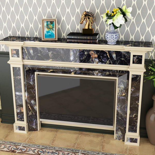 Livelynine Blue Gem Marble Contact Paper Self Adhesive Wallpaper Peel and Stick Countertops for Kitchen Cabinet Table Desk Bathroom Counter Top