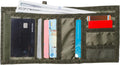 Chameleon Trifold Men Nylon Wallet - Military Tactical Mens Wallets- ID Card Holder - Canvas Thin Front Pocket Travel Wallet -Coin Zipper Pocket OLIVE