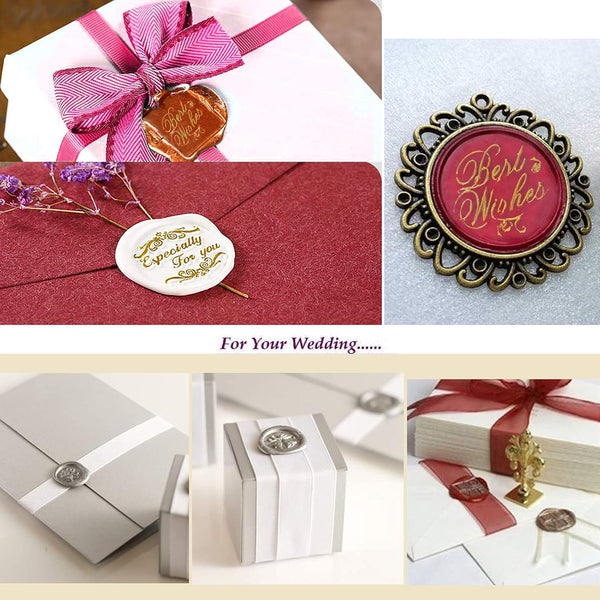 YIPLED Sealing Wax Kit - 728 Pcs with 24 Color Beads, 2 Pens, Warmer, Stamp Spoon and Candles for Gift & Envelope Sealing, Wedding Invitation