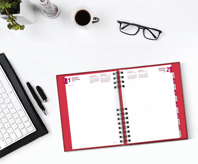 Brownline® 2025 Coilpro™ Daily/Monthly Planner, Untimed Journal, 12 Months, Janu