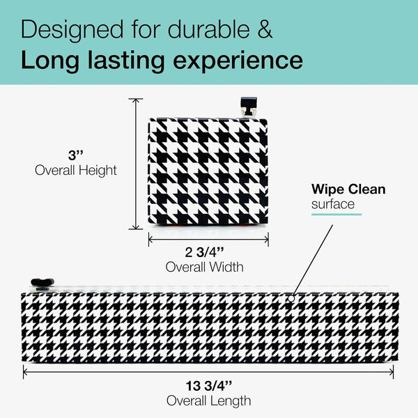 Chicwrap Houndstooth Refillable Plastic Wrap Dispenser - One 12" X 250' Roll of Professional Grade Plastic Wrap - BPA Free and Kosher Certified -