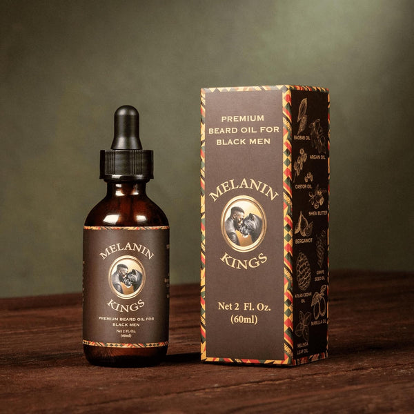 Melanin Kings Beard Oil for Black Men - Specialized Formula for Black Men - with Ancient African Ingredients - 100% Natural Ingredients - 2Fl. Oz.