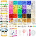 Dowsabel Clay Beads Bracelet Making Kit for Beginner, 5000 Pcs Preppy Polymer Clay Beads with Charms Kit for Jewelry Making, DIY Arts and Crafts