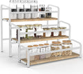 Spice Rack Organizer for Countertop , 3-Tier Spice Storage Holder with Magnetic Connetion for Kitchen , Durable Syrup Rack with Fall Protection