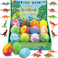 Easter Bath Bombs for Kids with Surprise Toys inside - Perfect Basket Stuffers, 12Pcs Dino Egg Bath Bombs Gift Set, Gentle and Kids Safe Bubble
