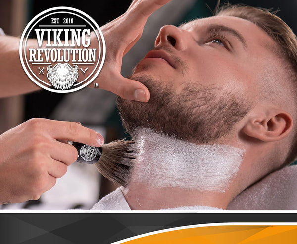 Viking Revolution Badger Hair Shaving Brush- Shave Brush for Wet Shave Using Shaving Cream & Soap- Best Shave of Your Life for Safety Razor,