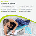 ProsourceFit Ki Acupressure Mat and Pillow Set with 100% Natural Linen for Back/Neck Pain Relief and Muscle Relaxation Natural Aqua