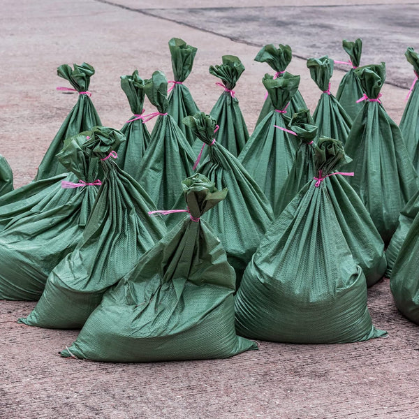 Shappy 100 Pieces Empty Sandbag Heavy Duty Flooding Outdoor Woven Polypropylene Sand Bags with Solid Ties for UV Protection Emergency Situation