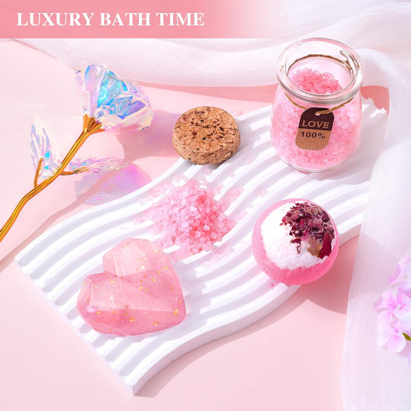 Birthday Gifts for Women Self Care Gifts Get Well Soon Gifts for Women,Relaxing Spa Gifts Basket W/Flannel Blanket Traveling Pillow Care Package