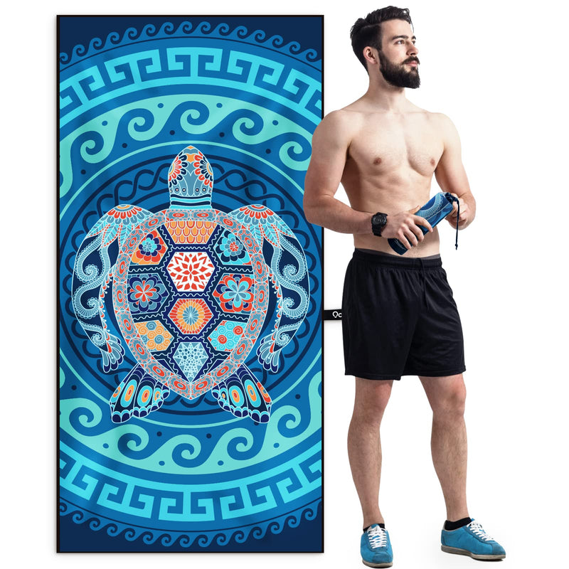 OCOOPA Microfiber Beach Towel Fast Drying, Extra Large 63" X 31" Sand Free Beach Towel Super Lightweight Towels for Swimming Pool, Camping,