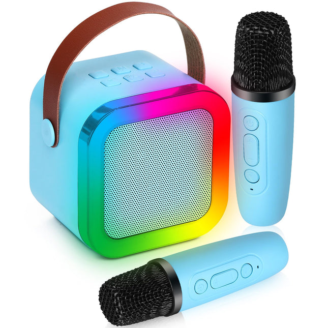 Mini Karaoke Machine with 2 Wireless Microphones for Kids Adults, Kids Karaoke Machine for Girls 18 Pre-Loaded Songs 4, 