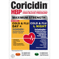 Coricidin HBP, Decongestant-Free Cold Symptom Relief for People with High Blood Pressure, Maximum Strength Cold & Flu Day + Night Liquid Gels, 24