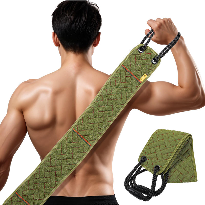 Long Body Scrubber Man Back Shower Double-Sided Exfoliating Body Scrubbers Exfoliating Cloth with Long Upgraded Handled Shower Scrubber for Men
