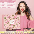 Birthday Gifts for Women Self Care Gifts Get Well Soon Gifts, Rose Relaxing Spa Gifts Basket Care Package W/ Luxury Flannel Blanket 40 Oz Tumbler,