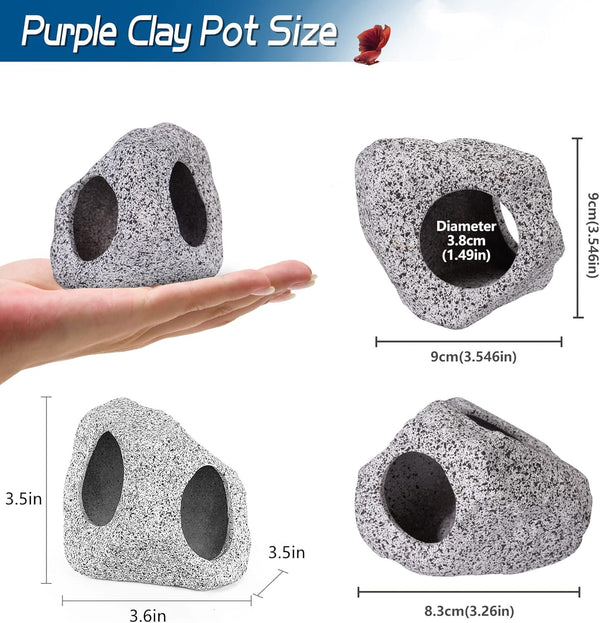 Aquarium Decorations Cave Fish Tank Accessories Rock Decor for Shrimp Cichlid Hiding Breeding Small Fish Bowl Hide Decoration Betta Toys Hideout