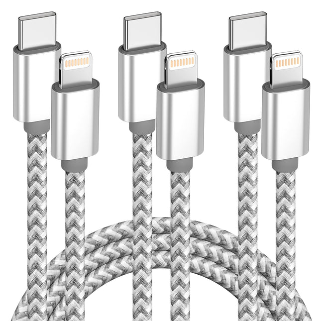 USB C to Lightning Cable 3Pack 6 FT Apple Mfi Certified Iphone Fast Charger Type C to Lightning Cable Nylon Braided Ipho