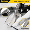 HURRICANE 10 Inch Aviation Tin Snips, Heavy Duty Metal Cutter Shears for Cutting Sheet Metal, Straight Cut, Chrome Vanadium Steel