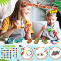 Faentwc Dinosaur Painting Toys for Kids 5-7: 2 in 1 Dino Arts Painting Kits and Pull Back Cars Toy for Boys 4 5 6 7 8 9 10 Year Old Art & Craft