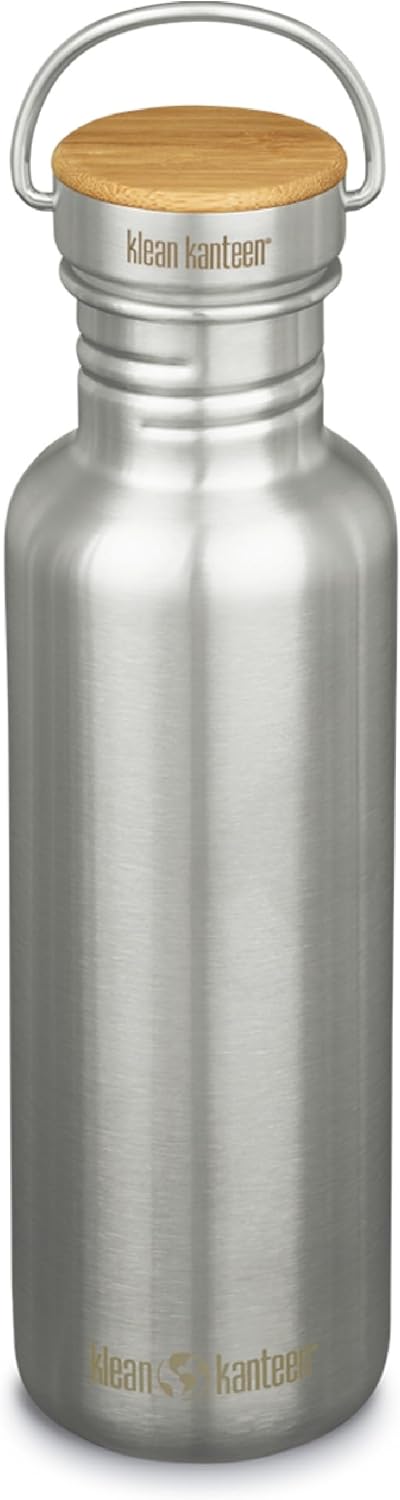 Klean Kanteen 27 Oz Reflect Water Bottle with Bamboo Cap - Reusable Water Bottle - Bpa-Free - Made with Stainless Steel & Food-Grade Silicone -