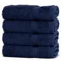 Chakir Turkish Linens | Hotel & Spa Quality 100% Cotton Premium Turkish Towels | Soft & Absorbent (4-Piece Washcloths, Navy)