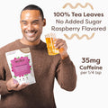 Waka Instant Green Tea Mix, Raspberry Flavored - 100% Tea Leaves, No Additives, Unsweetened Tea Powder in Bulk Pouch â Easy Quick Hot and Iced