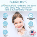 Trukid Bubble Podz Bubble Bath for Kids, Toddlers, & Babies, Tear Free Gentle & Refreshing Bath Bomb for Sensitive Skin with Natural Moisturizers,