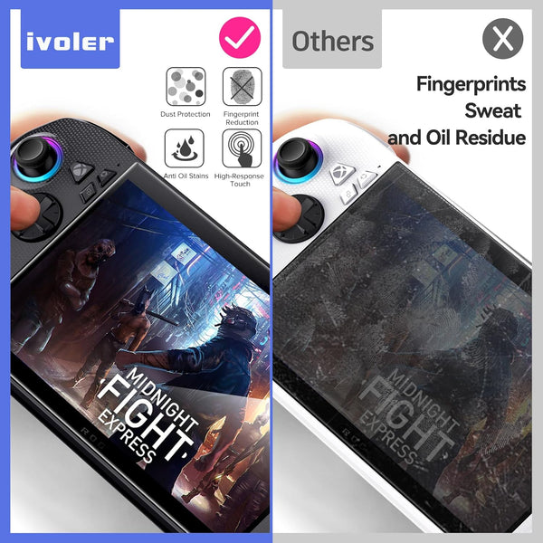 Ivoler 3-Pack Tempered Glass Screen Protector for ASUS ROG Ally/Asus ROG Ally X 7'' 2024/ MSI Claw A1M 2024 Gaming Handheld 7 Inch 2023,