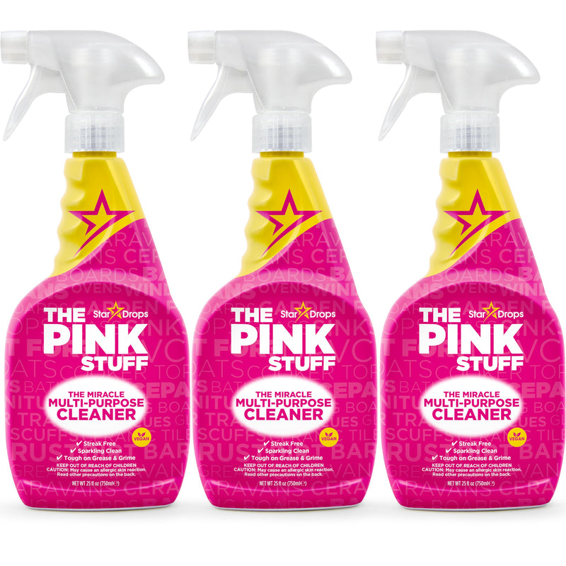 Stardrops - the Pink Stuff - the Miracle Multi-Purpose Cleaning Spray 750Ml 3-Pack Bundle (3 Multi-Purpose Spray)