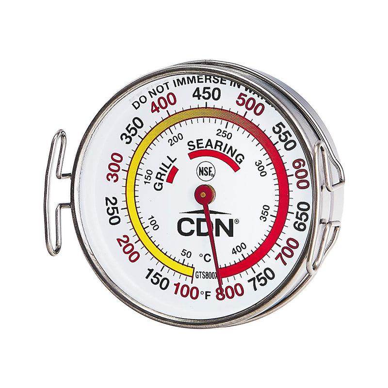 CDN Grill Surface Thermometer | ProaccurateÂ®, Temperature Zones, High Heat, Color-Coded Scale - Laboratory Glass Lens - Perfect for Grill, BBQ,