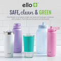Ello Emma 14Oz Vacuum Insulated Stainless Steel Kids Water Bottle with Straw and Built-In Carrying Handle and Leak-Proof Locking Lid for School