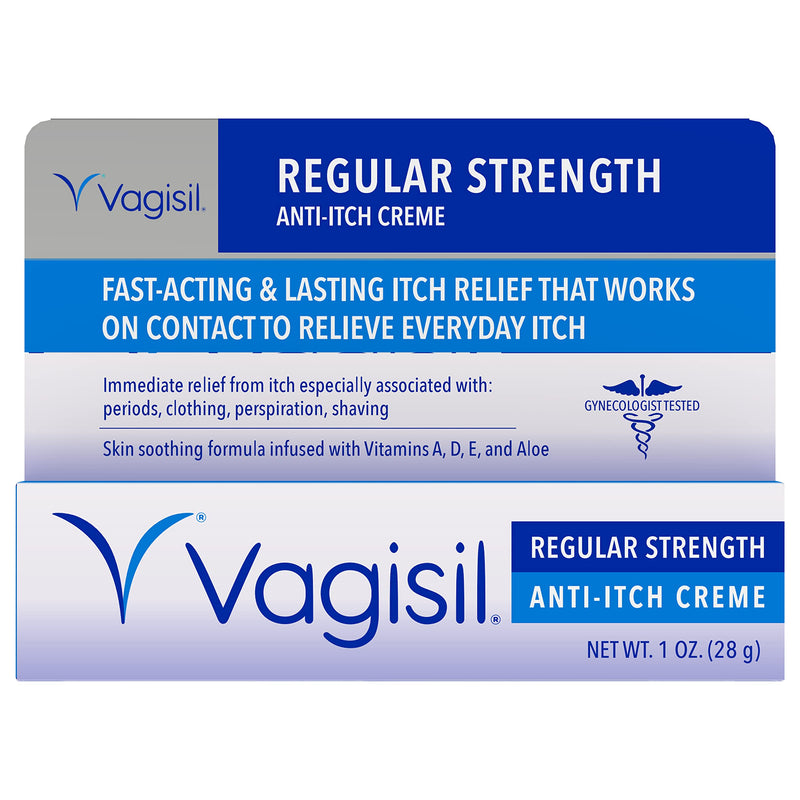 Vagisil Regular Strength Anti-Itch Feminine Cream for Women, Gynecologist Tested, Hypoallergenic, Fast-Acting and Long-Lasting Itch Relief,