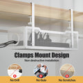 Under Desk Cable Management Tray White, Cinati Wire Organizers No Drill, Cable Tray with Clamp for Wire Management, Cord Organization Box for