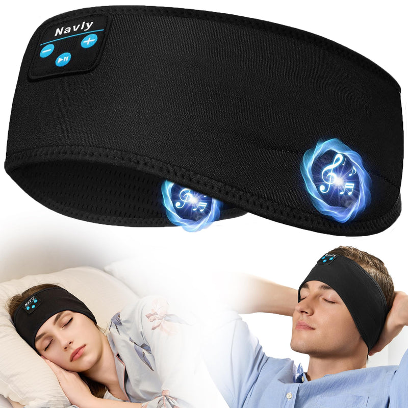 Navly Sleep Headphones, 10Hrs Sports Headband with Soft Cozy Earbuds Comfortable, Headphones Headband with Ultra-Thin HD Stereo Speakers Perfect