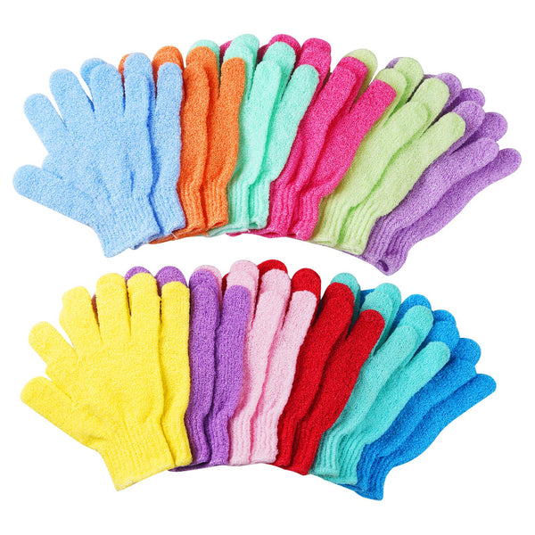 24 Pcs Exfoliating Shower Gloves,Double Sided Exfoliating Bath Gloves Deep Clean Dead Skin for Spa Massage Beauty Skin Shower Body Scrubber