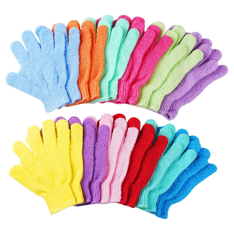 24 Pcs Exfoliating Shower Gloves,Double Sided Exfoliating Bath Gloves Deep Clean Dead Skin for Spa Massage Beauty Skin Shower Body Scrubber