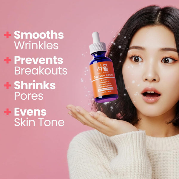 Seoulceuticals Large 2Oz Korean 20% Vitamin C Hyaluronic Acid Serum + CE Ferulic Acid - Potent anti Aging, anti Wrinkle K Beauty