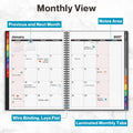 Dunwell Large Planner 2025-2026 Academic Year, 8.5 X 11 Daily Planner July 2025 - June 2026, Black Calendar Book with Colorful Tabs, Bookmark,