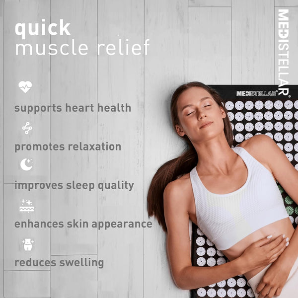 Premium Acupressure Massage Mat - Spiked Therapy Pad for Back Pain Relief - Stress Reduction & Muscle Recovery - Neck & Shoulder Relaxation -