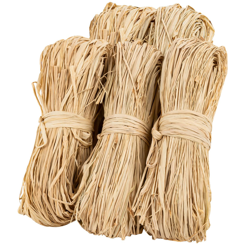 Sukh Natural Raffia Ribbon - 6PCS Raffia Straw for Florist Bouquets Decoration Crafts Ribbon for Wrapping Christmas Birthday